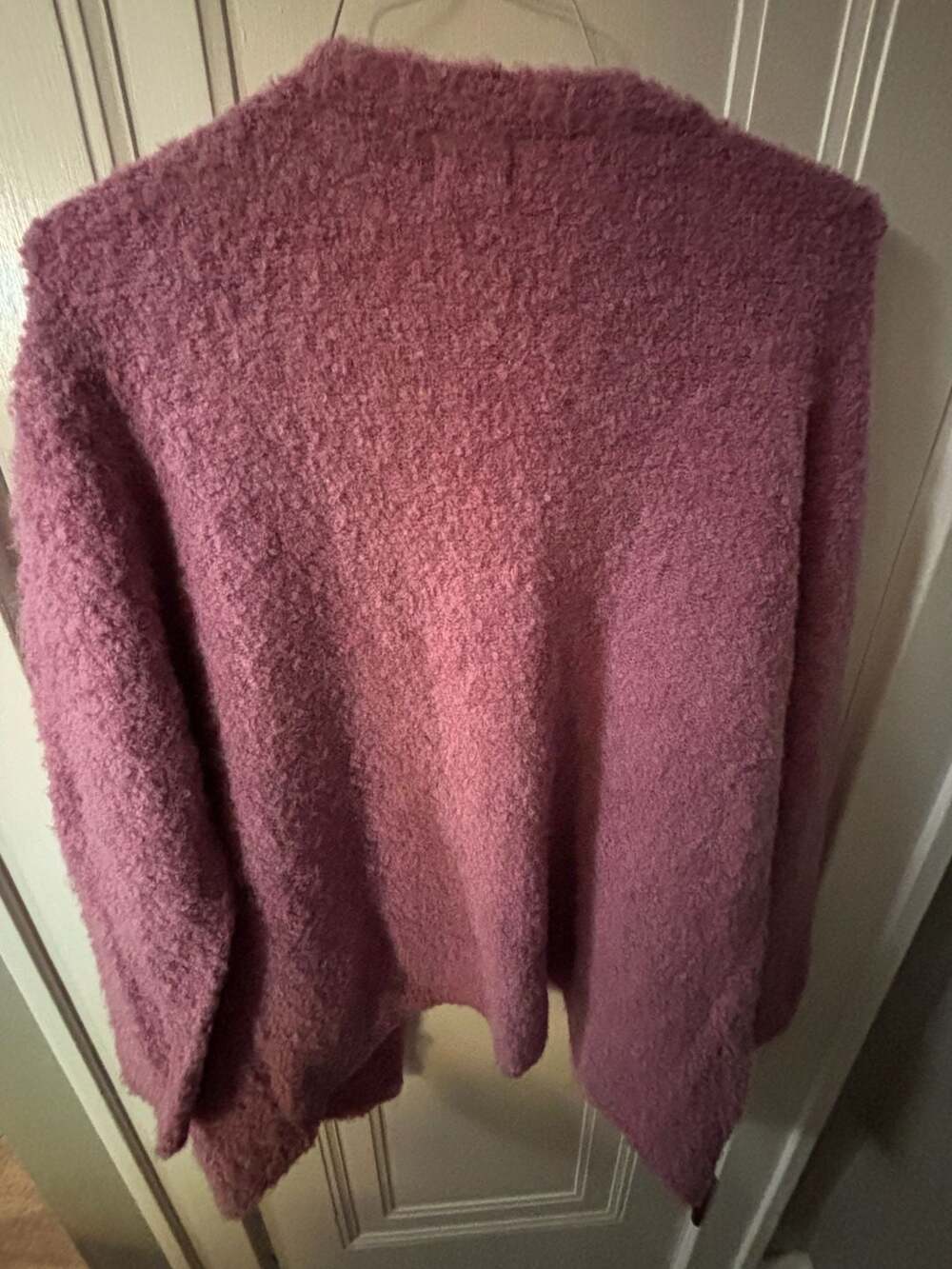Bluivy Purple Fuzzy Knit Button Front Cardigan with Pockets Size M/L - Picture 3 of 3
